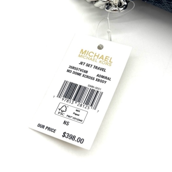 Michael Kors Medium Dome Jet Set Travel Xbody Bag Admiral Navy Blue - Picture 11 of 11